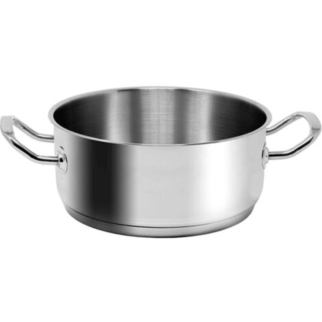Casseruola induzione cm 20in acciaio 18/10 grande triplo fondo a gas elettrico stoviglia cottura di alta qualita' sugo carne verdure con 2 manici