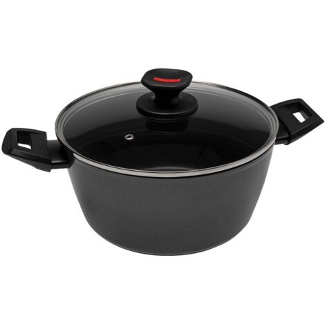 Casseruola Induzione Fonda Antiaderente Con Coperchio Diametro 24cm Spessore 4mm