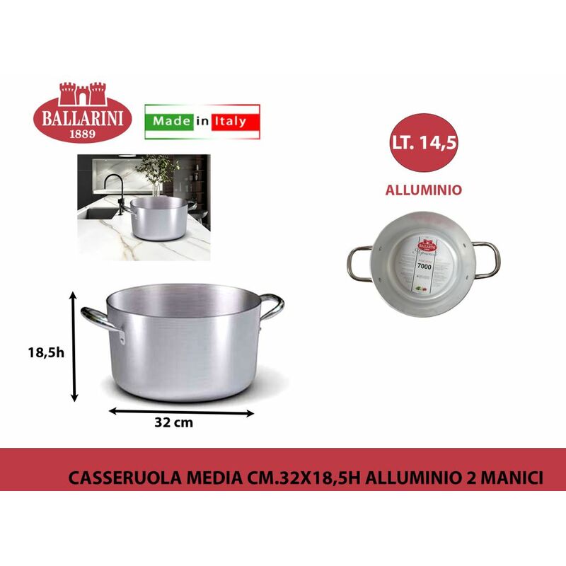 Casseruola Media Cm.32 Alluminio 2 Manici