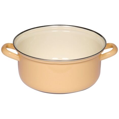 Casseruola Riess Classic con bordo cromato Ø20cm smalto giallo oro pastello induzione