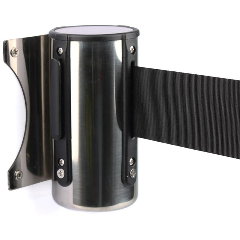 Cassetta a muro con nastro estensibile Nero - Gancio a muro cromato