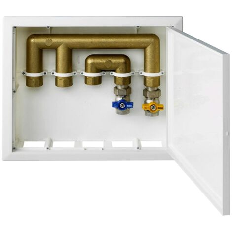 Cassetta ad incasso in plastica per distribuzione gas e acqua - dim. 370 x 310 x 82 mm - bianca 00000051478
