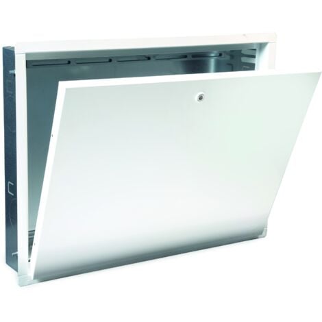 GIACOMINI PRODOTTI PER LA TERMOIDRAULICA Cassetta Bianca da incasso in lamiera zincata con serratura per collettori 600x460x110mm GIACOMINI R500Y112