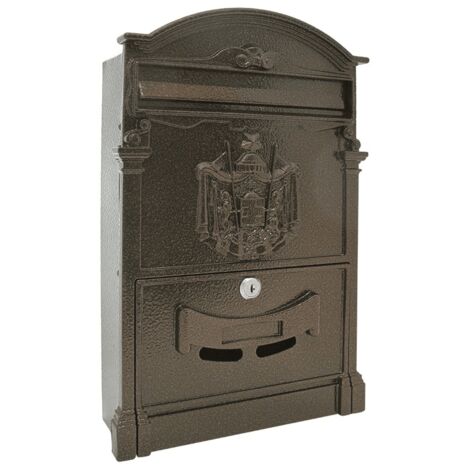 CASSETTA BUCA POSTALE LETTERE POSTA ALLUMINIO CASA ESTERNO 26x9xh41cm BRONZO 791vit