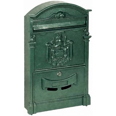 CASSETTA BUCA POSTALE LETTERE POSTA ALLUMINIO CASA ESTERNO 26x9xh41cm VERDE 760vit