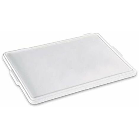 Cassetta chiusa per alimenti, bianca sovrapponibile non forata da 60 x 40 cm -Tappo / 10 pezzi