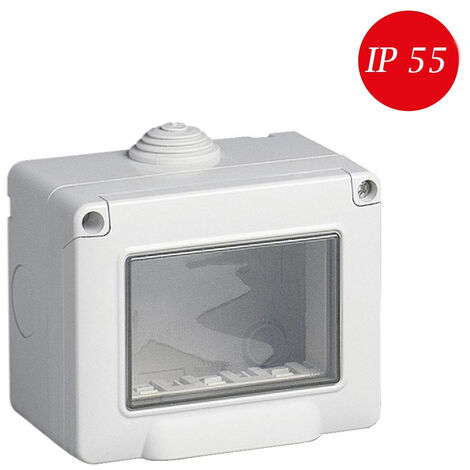 Cassetta con coperchio idrobox per esterno a 3 posti compatibile con living light international air custodia per interruttori ip55