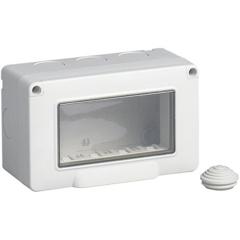 Cassetta con coperchio idrobox per esterno a 4 posti compatibile con vimar plana custodia per interruttori ip55