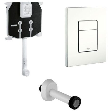 Cassetta da incasso per scarico WC Grohe con Placca Bianca 2 Pulsanti Skate Cosmopolitan + Canotto
