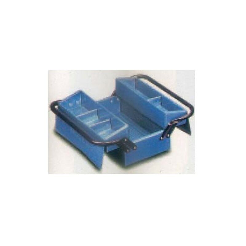 Image of Heco - cassetta degli attrezzi in metallo blu a 2 scomparti 330 x 175 x 140 mm - 102 3