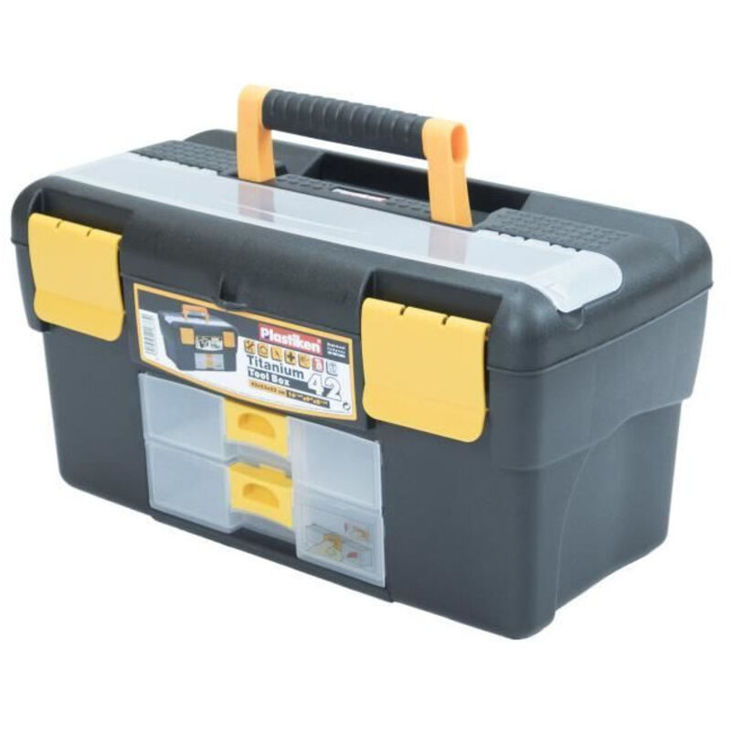 Cassetta degli attrezzi - Plastiken - 81042NERA - 42 cm - Titanium - In plastica
