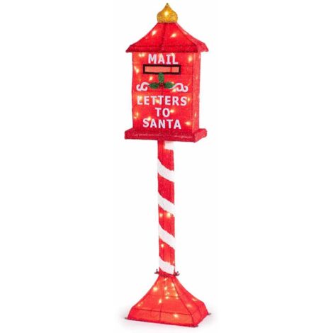 Cassetta della Lettere di Babbo Natale con Luci, Uso Interno ed Esterno - 130 cm