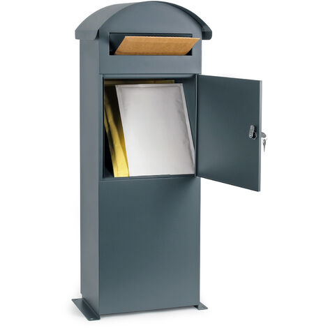 cassetta della posta postale box lettere in metallo da esterno grigia  26x20cm