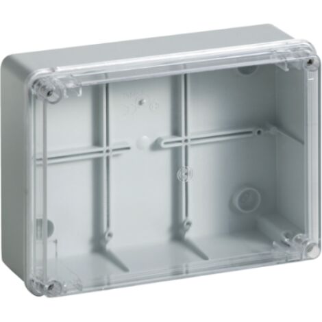 Cassetta di derivazione trasparente 190x140x70 viti metalliche ip56 04 trasp vm bocchiotti b04854