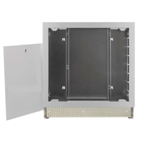 CASSETTA DI ISPEZIONE IN METALLO ZINCATO REGOLABILE PER COLLETTORI - DIM:600X660X90MM - PROFONDITÀ REGOLABILE DA 90MM A 140MM  - TIM