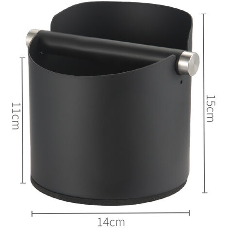 Cassetta di raccolta per caffè espresso, cassetta di raccolta in acciaio inox per macinacaffè con barra di raccolta rimovibile, taglia grande, colore nero.