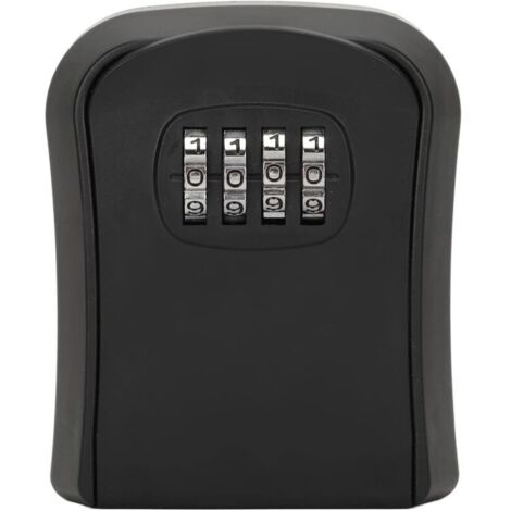 Cassetta di sicurezza per chiavi da parete KZQ con combinazione reimpostabile a 4 cifre per chiavi di casa, immobili e garage, contiene 5 chiavi (nero)