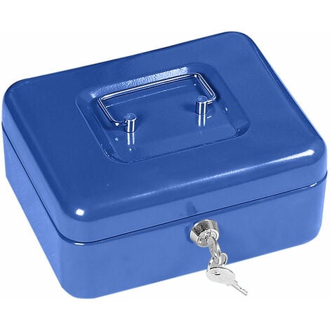 Cassa con serratura a chiave, salvadanaio portatile in metallo a doppio  strato e 2 chiavi