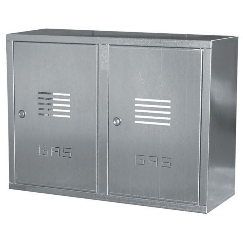 Coffret de compteur de gaz double en tôle galvanisée acier inoxydable h50 l80 p25