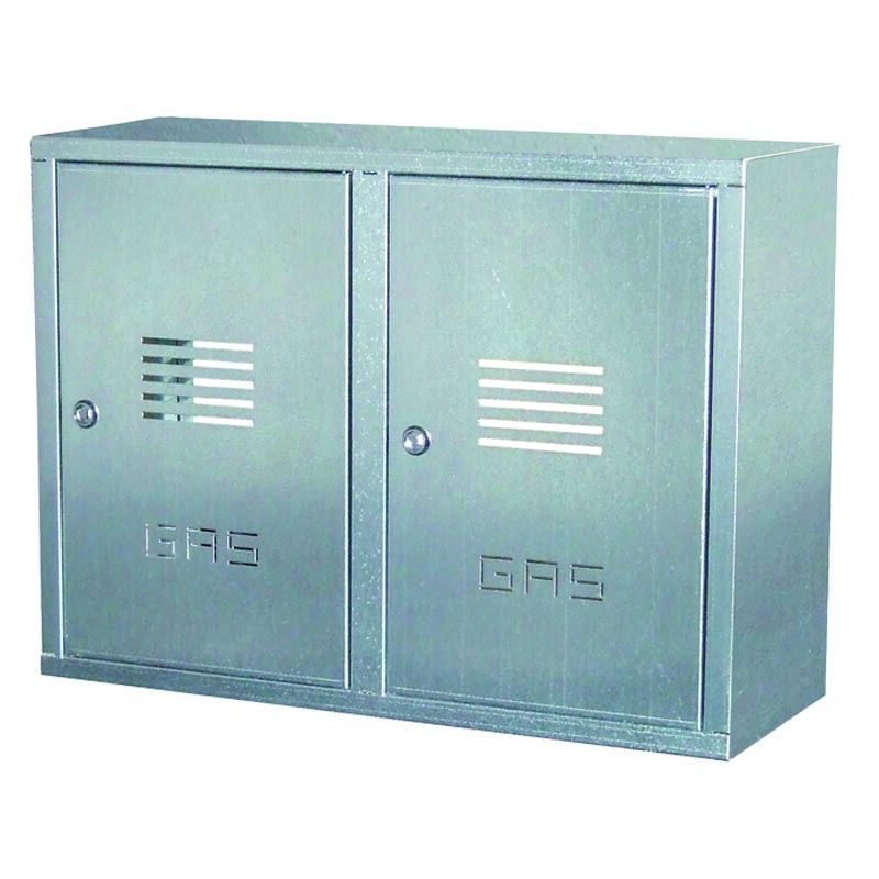 Coffret double pour compteur de gaz en tôle galvanisée h70 l98 p24