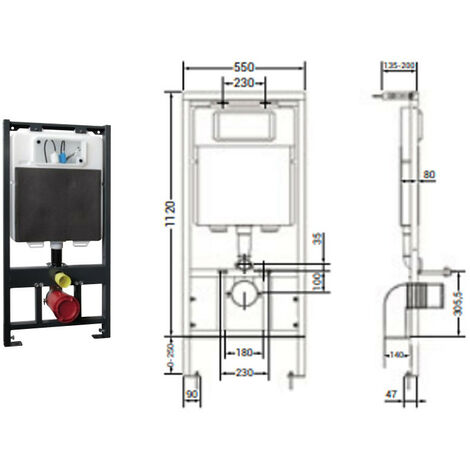 Cassetta bianca pulsante pneumatico WC Concept CR