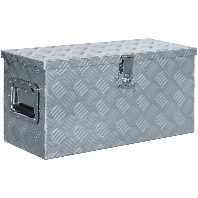 Cassetta in Alluminio 61,5x26,5x30 cm Argento - Vidaxl