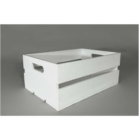 Cassetta in legno per decorare ed arredare ambienti di casa negozio con fantasia in colore bianco