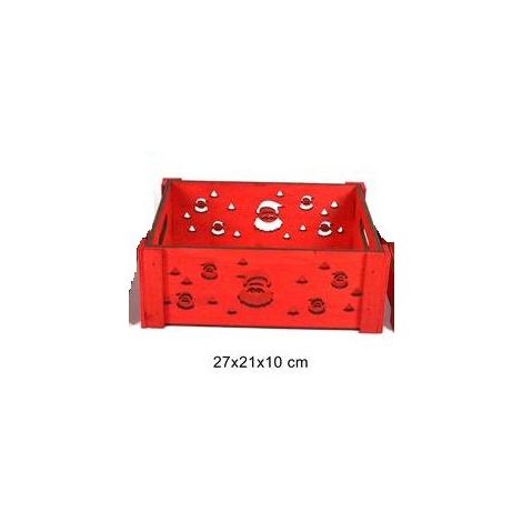 Cassetta posta in metallo babbo natale rosso cm22,5x12h30