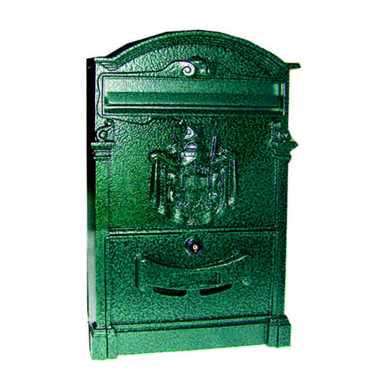 Image of Cassetta postale in alluminio per esterni residence verde - cm.25x9x41h. colore verde anticato