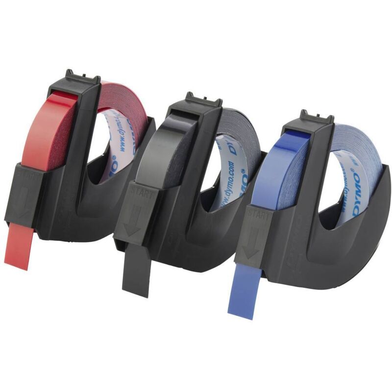 Dymo 3d Nastro In Rilievo Per Scrivere Kit Da 3 Colore Nastro Blu r...