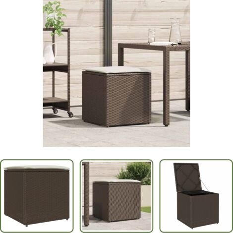 Cassetta per cuscini marrone -  Scatola per Cuscini Marrone 50 x 50 x 50 cm polyrattan