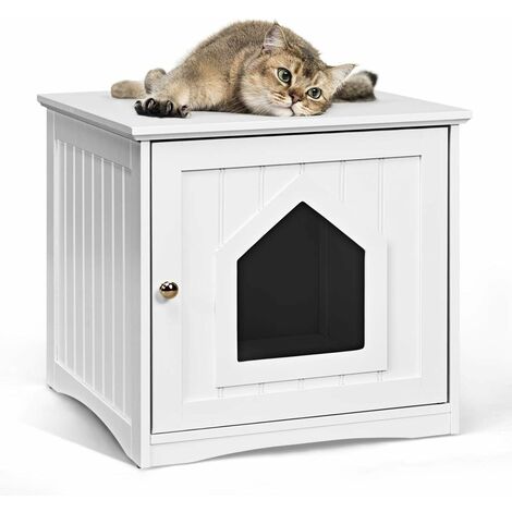 Cuccio TTCuccia gatto in legno con doppio ingresso 51 x 50,5 x 48,5 cm Casetta per gatt 