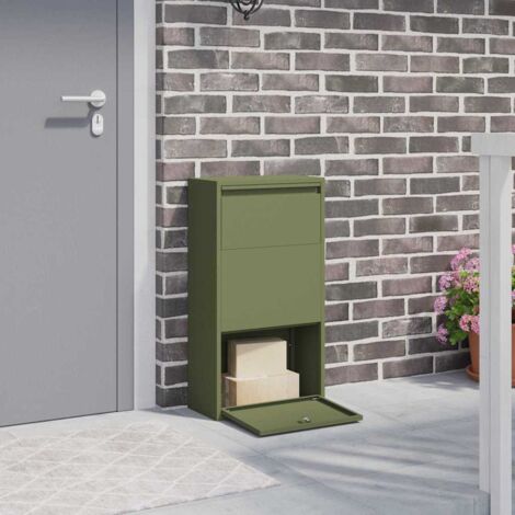 Cassetta per pacchi Verde oliva 44 x 22 x 82 cm Acciaio vidaXL