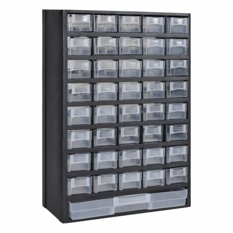 Cassetta Porta Attrezzi in Plastica con 41 Cassetti vidaXL - Nero