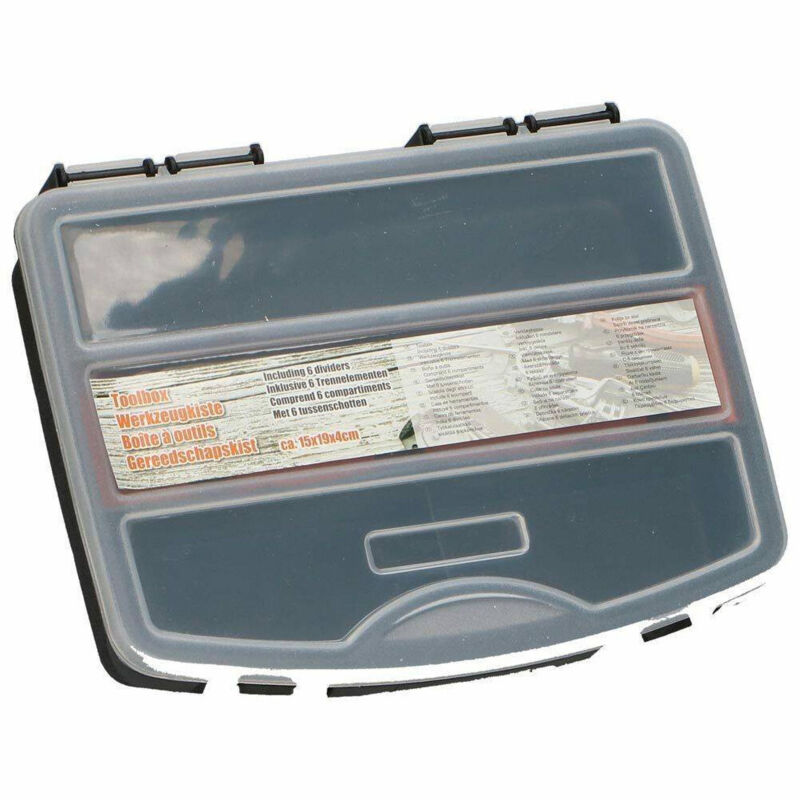 Trade Shop Traesio - Cassetta Porta Attrezzi Utensili Valigetta Plastica Scomparti e Manico 15x19x4cm -