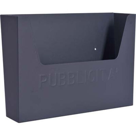 CASSETTA PORTA PUBBLICITA DOMUS • ACCIAIO VERN ANTRACITE MM 355X100 H.MM 290
