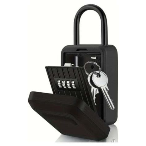 Cassetta portachiavi UlisemSecure da parete con codice digitale a 4 cifre, cassaforte extra large - Nero
