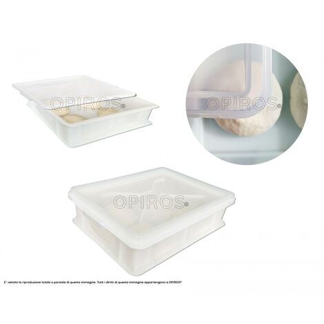 Contenitore in Plastica per Lievitazione Impasto Pizza in Teglia cm. 20 x  30 x 12h - Impilabile 
