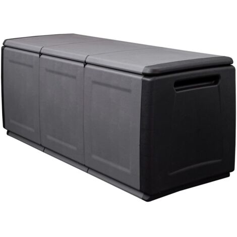 Cassetta portaoggetti per mobili da giardino 138 x 53 x 57 cm 330 litri grigio scuro nero