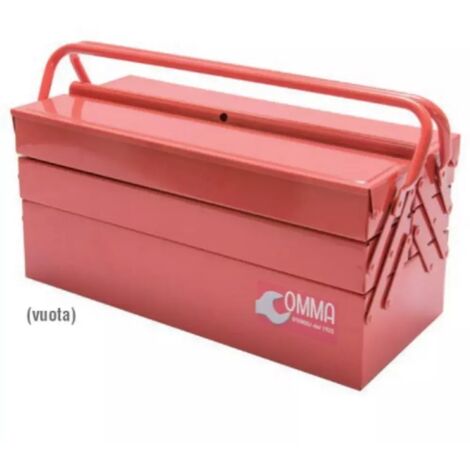 CASSETTA PORTAUTENSILI IN METALLO A 5 SCOMPARTI LUNGA OMMA (VUOTA) -OFFERTA-