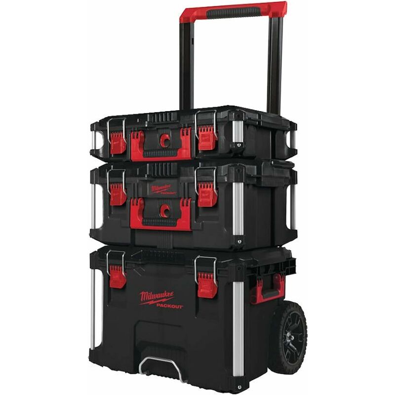 Image of Packout Promo-Set 4932464244 - Trolley Grande con Valigetta, 3 Pezzi, Colore: Nero/Rosso - Milwaukee