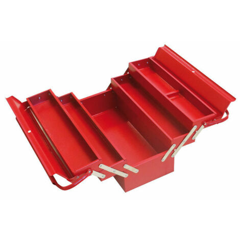 CASSETTA PORTAUTENSILI PORTA ATTREZZI 5 SCOMPARTI IN LAMIERA 53x20x20cm