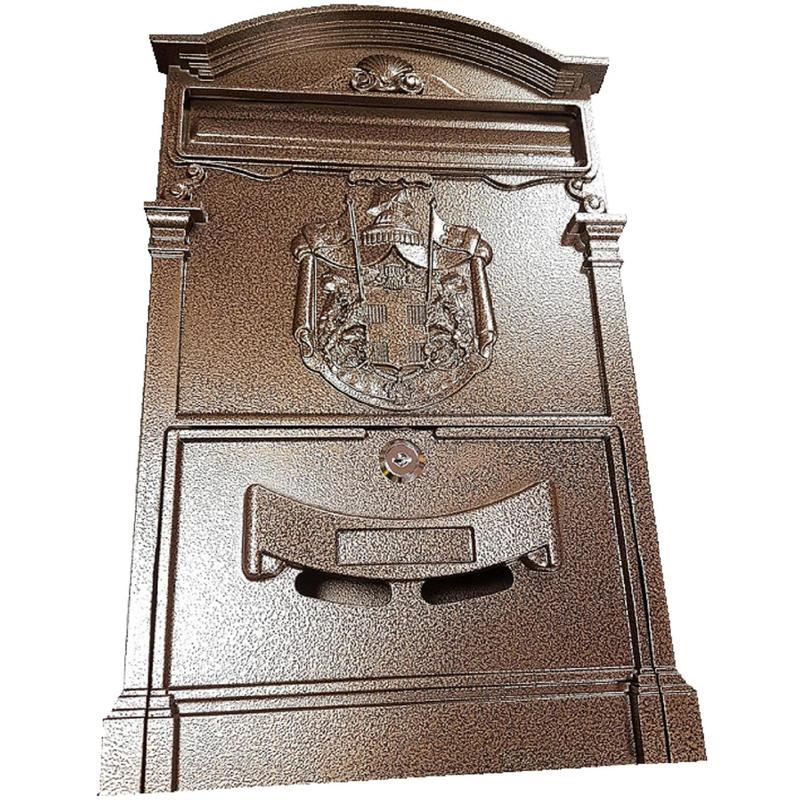 Image of Cassetta posta alluminio bronzo martellato royal per esterni postale lettere