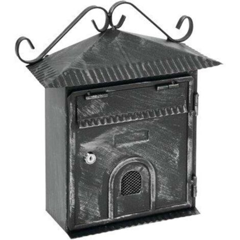 CASSETTA POSTA PORTONCINO PLUS - ACCIAIO VERN NERO/ARGENTO MM 220X80 H.MM 340 - 1 pezzo