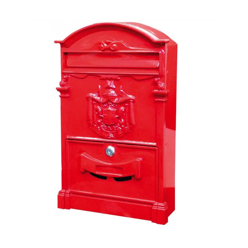 Image of Cassetta posta postale buca per lettere in alluminio regia portalettere rossa