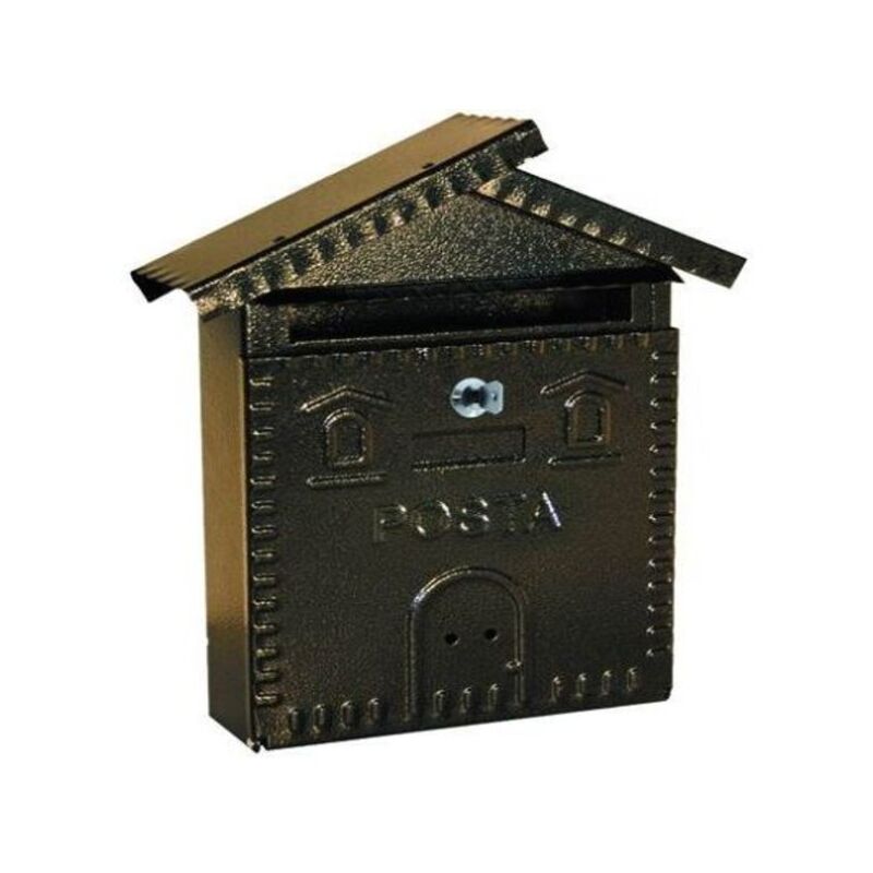 Image of Trade Shop - Cassetta Posta Postale In Ferro Battuto Casetta Buca Lettere 28x35x9cm