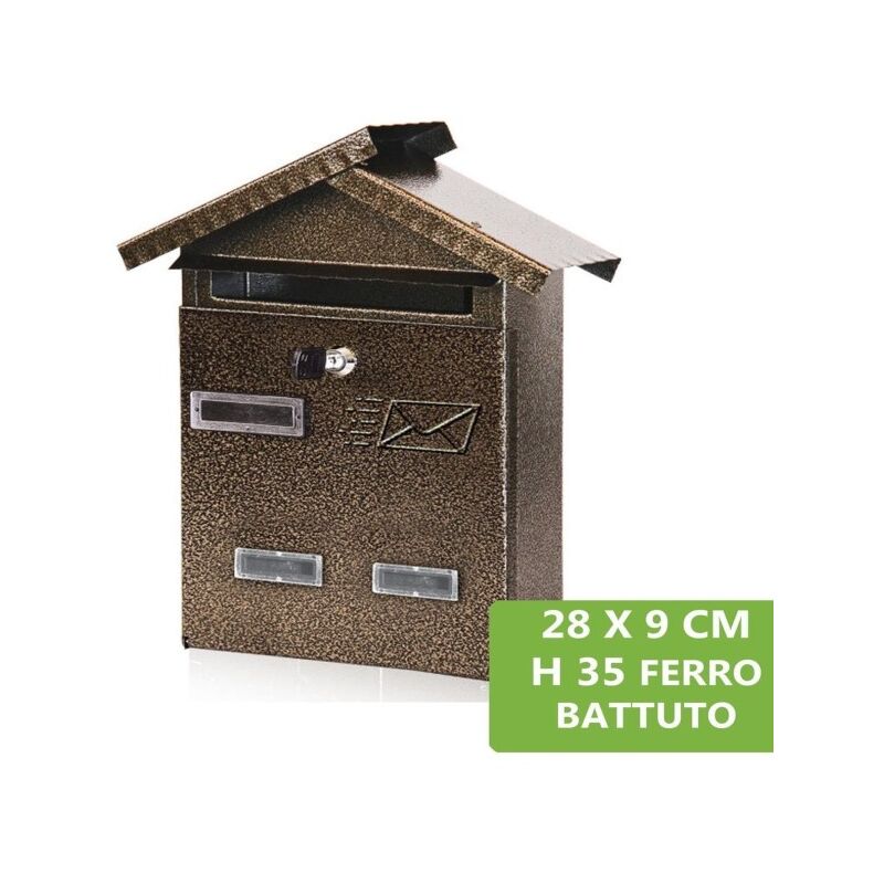 Image of Trade Shop - Cassetta Posta Postale In Ferro Battuto Verniciato Buca Lettere 28x35x9cm