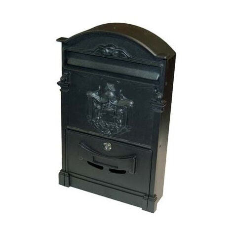 CASSETTA POSTA REGIA DOMUS • ALLUMINIO PRESSOFUSO NERO MM 260X90 H.MM 410