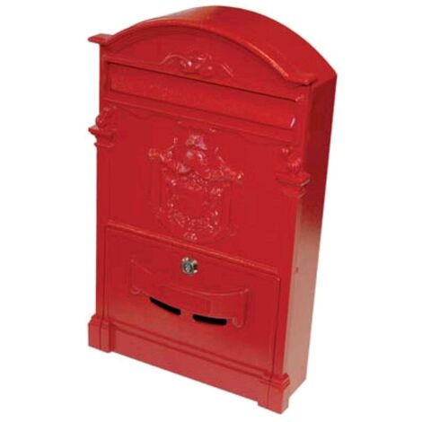Cassetta Posta Regia Domus Alluminio Pressofuso Rosso Mm 260X90 H.Mm 410 - 1 Pz
