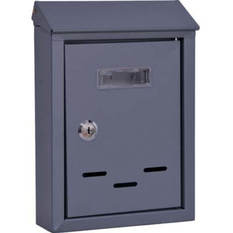 CASSETTA POSTA TRADIZIONE + CILINDRO MINI • ACCIAIO VERN GRIGIO 175X50 H 260